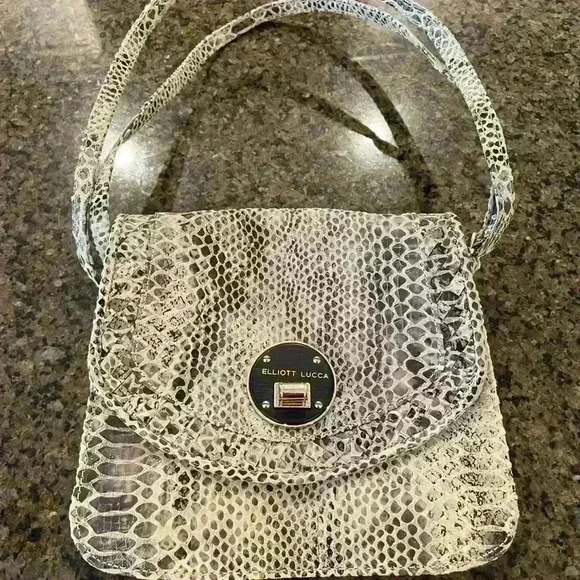 Elliott Lucca Leather Snakeskin Handbag - Picture 4 of 10